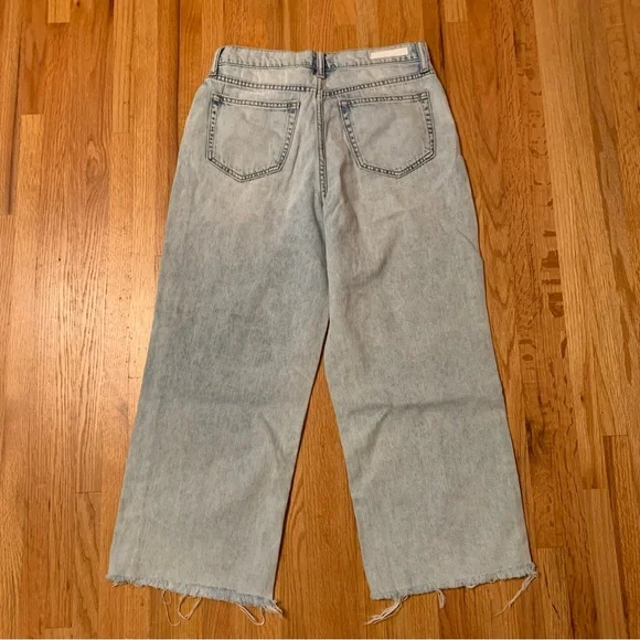 Cello Size 5 Wide Leg High Waisted Cropped Jeans Light Wash - Picture 4 of 6